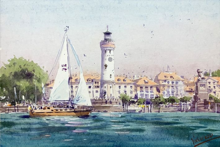Painting «Hamburg», watercolor, paper. Painter Mykytenko Viktor. Buy painting