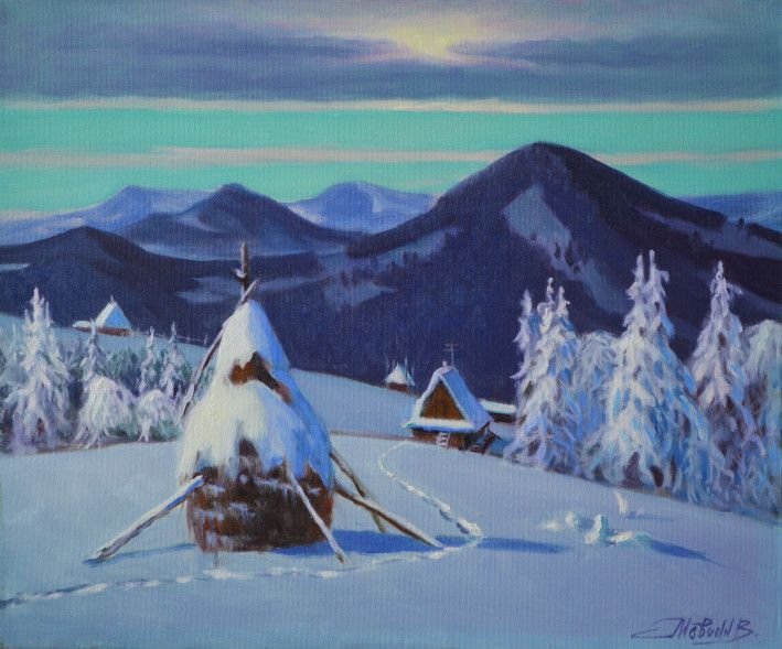 Painting «Winter in the Carpathians», oil, canvas. Painter Movchan Vitalii. Buy painting