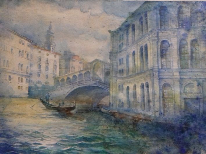 Картина «Венеція. Туман», акварель, папір. Художниця Добродій Ганна. Купити картину