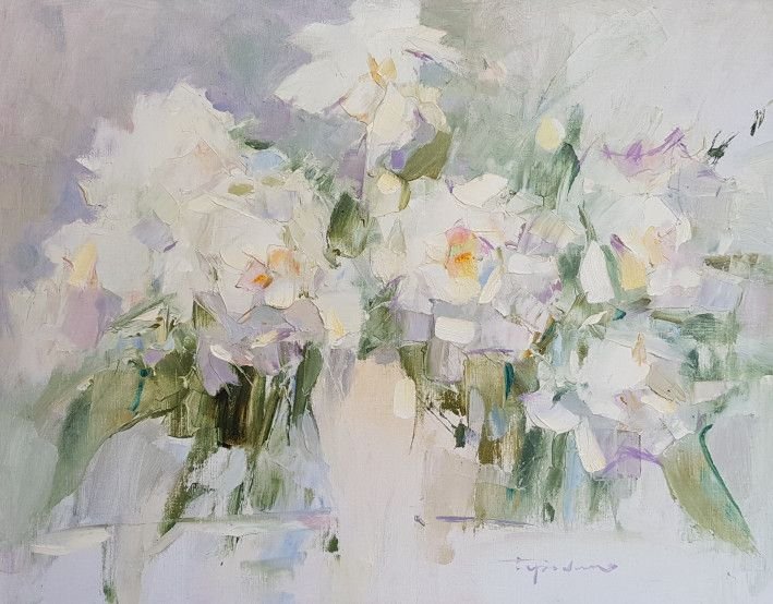 Painting «Peonies», oil, canvas. Painter Terebylo Mykhailo. Buy painting