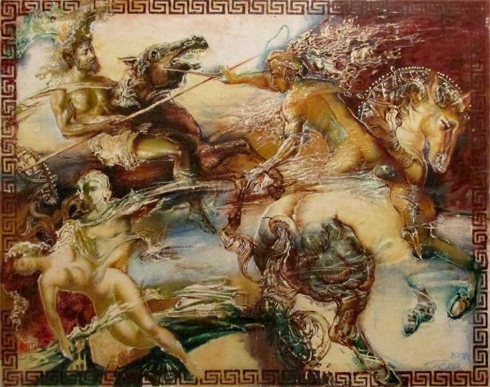 Painting «Duel», oil, canvas. Painter Herasymenko Nataliia. Buy painting