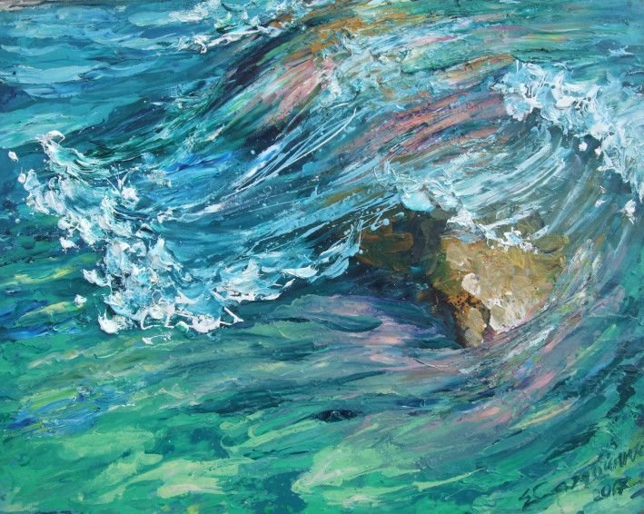 Картина «Накат хвилі», олійні фарби, полотно. Художниця Самойлик Олена. Купити картину