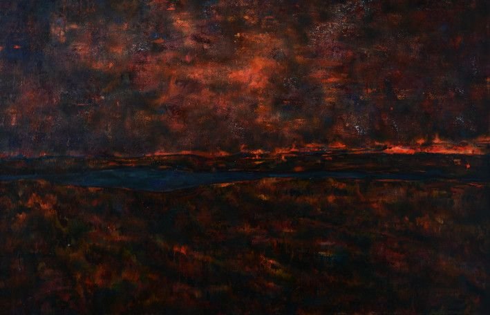 Painting «Evening landscape. Field», oil, canvas. Painter Drozdova Mariia. Buy painting