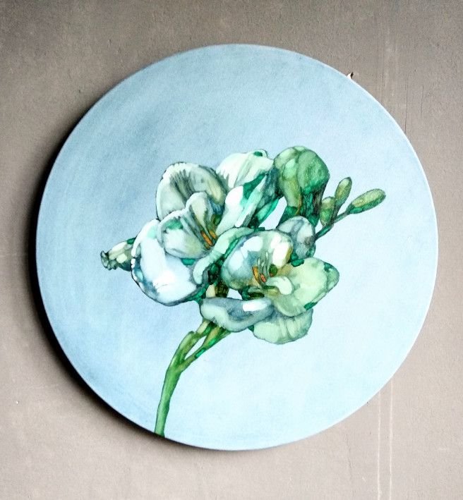 Painting «White flower», oil, canvas. Painter Bulkina Anna. Buy painting