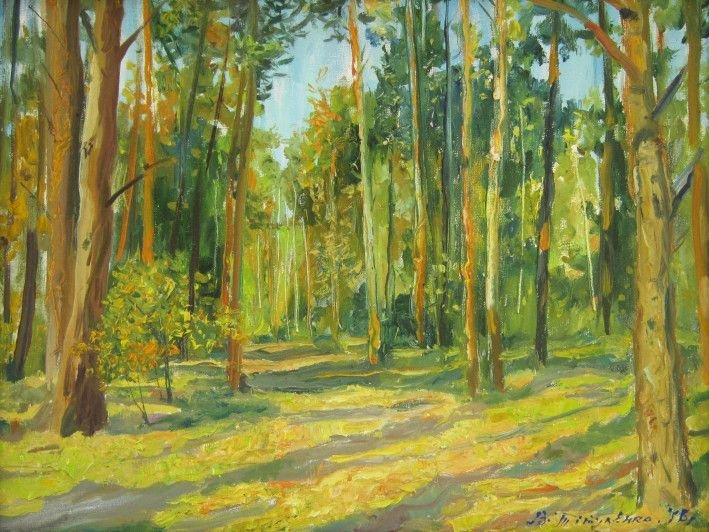 Painting “Path in the Pine Forest“