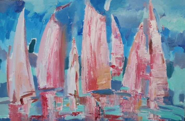 Painting «Scarlet sails», oil, canvas. Painter Herasymenko Nataliia. Buy painting