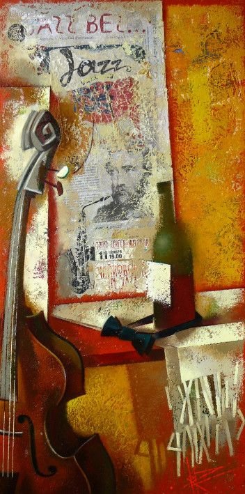 Картина «Вокруг джаза», масло, холст. Художница Корниенко Оксана. Купить картину