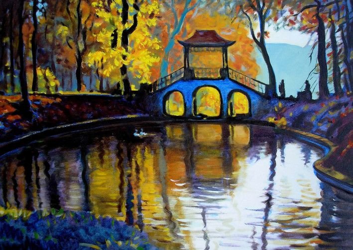 Painting «Chinese Bridge», oil, canvas. Painter Timoshenko Vladimir. Buy painting