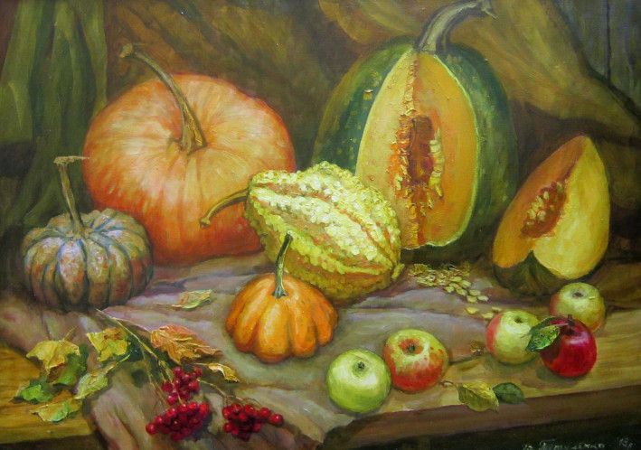 Painting «Pumpkins», oil, canvas. Painter Tytulenko Volodymyr. Buy painting
