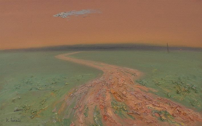 Painting «Evening. The road is in the field», oil, canvas. Painter Ivaniv Viktor. Buy painting
