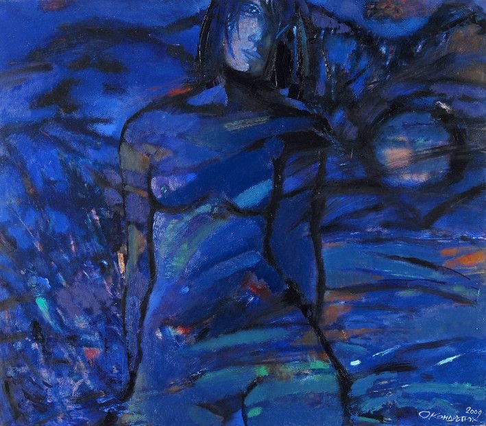 Картина «Ночное купание», масло, холст. Художница Кондратюк Елена. Купить картину