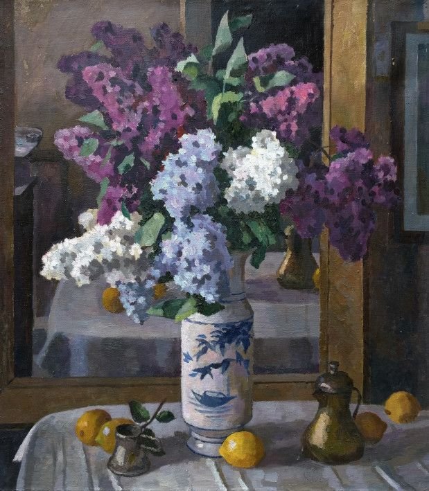 Painting «Lilac in front of the mirror», oil, canvas. Painter Chamata Ihor. Buy painting