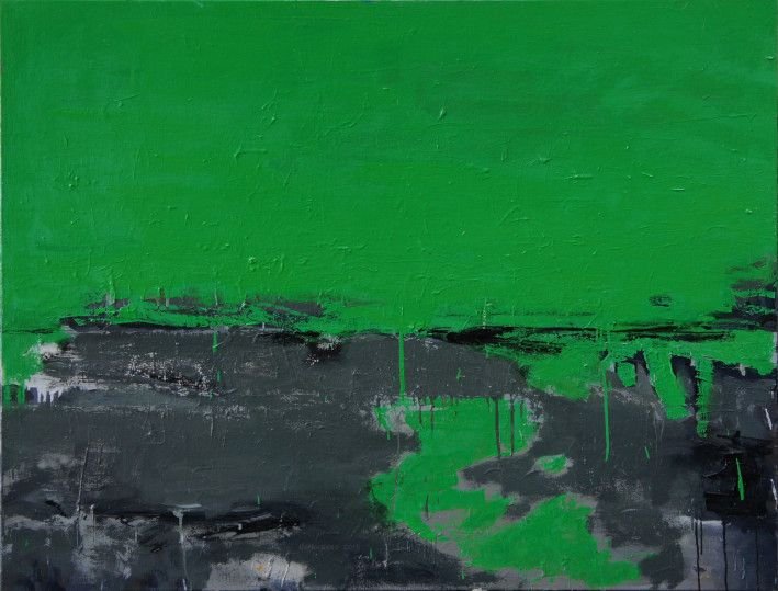Painting «The Green Dusk», oil, canvas. Painter Beliusenko Oleksii. Buy painting