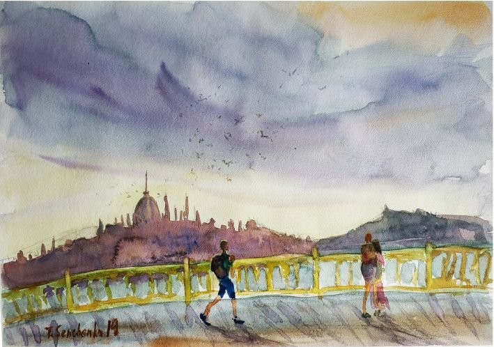 Картина «Прогулянки в Будапешті», акварель, папір. Художниця Сенченко Тетяна. Купити картину