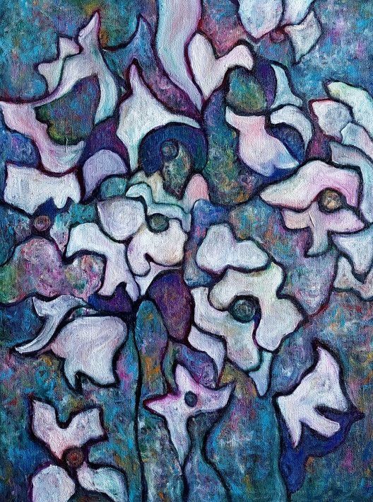 Painting «Air flowers», oil, canvas. Painter Kolesnykova Iryna. Buy painting