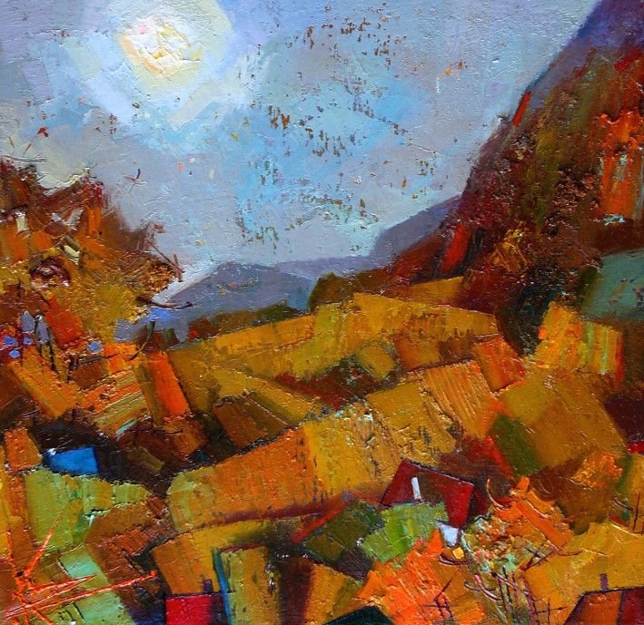 Painting “Descending from the mountain“