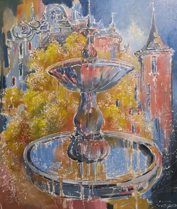 Картина “Киев.  Осенний фонтан ”