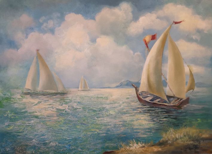 Картина «Тиха гавань», олійні фарби, полотно. Художниця Герасименко Наталія. Купити картину