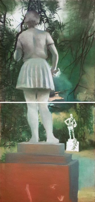Картина «Советские влюбленные 2», пастель, бумага. Художница Леви Инга. Купить картину