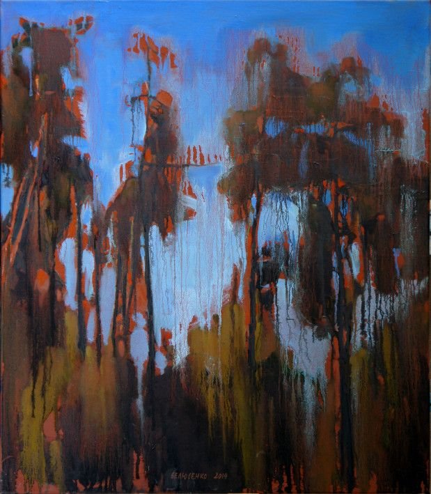 Painting «Svyatoshin, pines # 2», oil, canvas. Painter Beliusenko Oleksii. Buy painting
