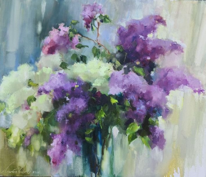 Painting «My lilac», oil, canvas. Painter Laptieva Olha. Buy painting