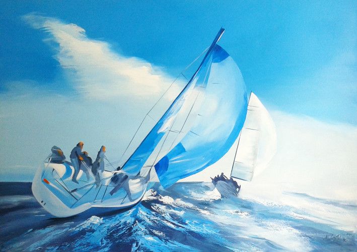 Painting «Blue shadow», oil, canvas. Painter Lashkevych Mariia. Buy painting