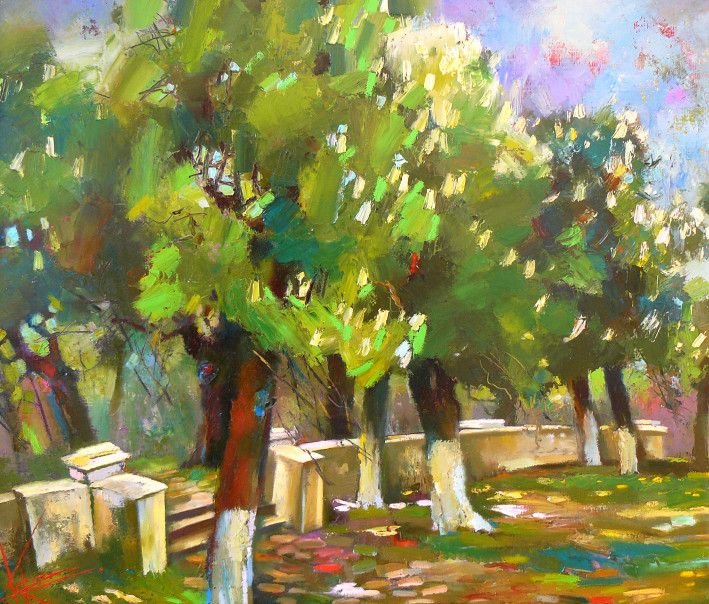 Painting «Museum's chestnuts», oil, canvas. Painter Korniienko Oksana. Buy painting
