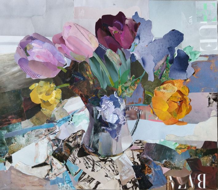 Painting «Spring mood», collage, paper, hardboard. Painter Miroshnychenko Liubov. Buy painting