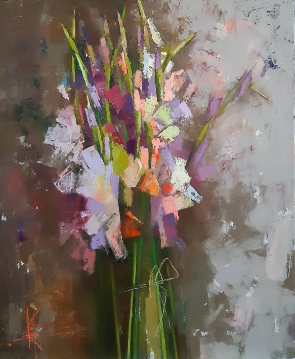 Painting «Gladioli fragrances», oil, canvas. Painter Korniienko Oksana. Buy painting