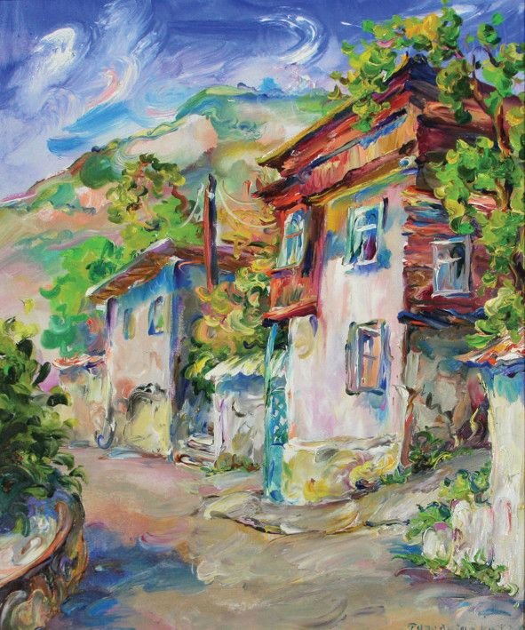 Painting «Old street. Summer», oil, canvas. Painter Horodnycheva-Lutskevych Halyna. Buy painting