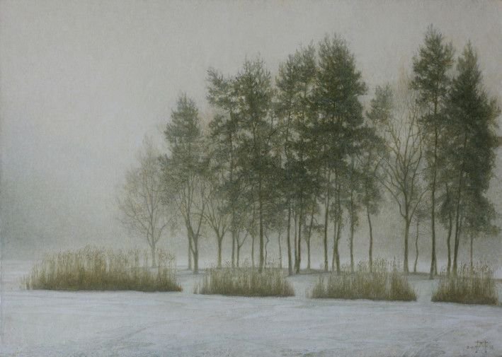 Painting «Fog over the lake», oil, canvas. Painter Pavlenko Oleksandr. Buy painting