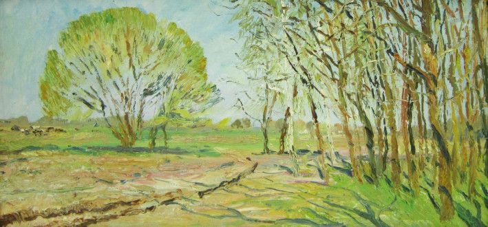Painting “Forest on the farm. Village of Rusanov“