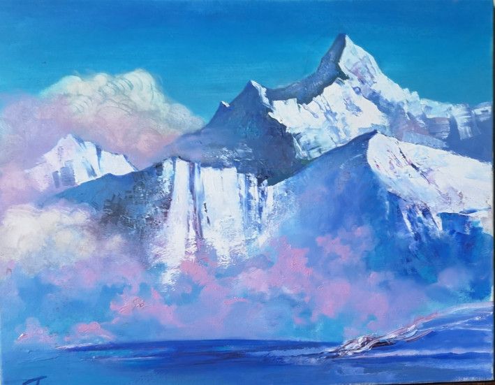 Картина «Сніжна гора», олійні фарби, полотно. Художниця Герасименко Наталія. Купити картину