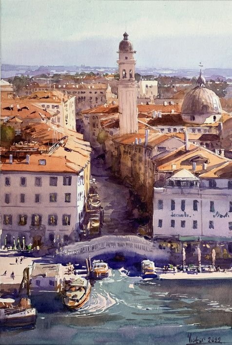 Painting “Venice, roofs”