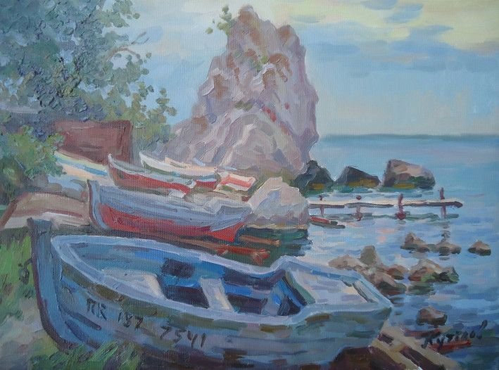 Painting «Fishing Corner», oil, canvas. Painter Kutilov Yurii. Buy painting