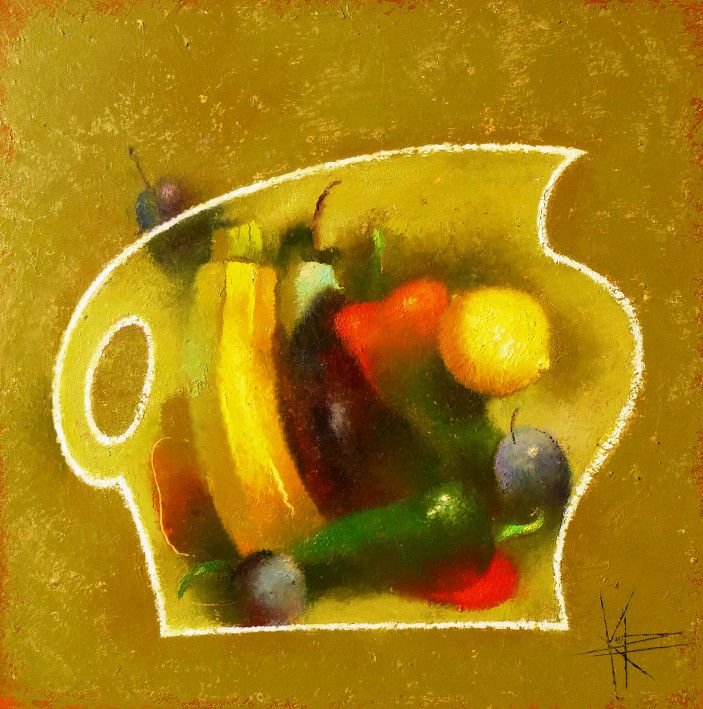 Картина «Овощная тема», масло, холст. Художница Корниенко Оксана. Купить картину