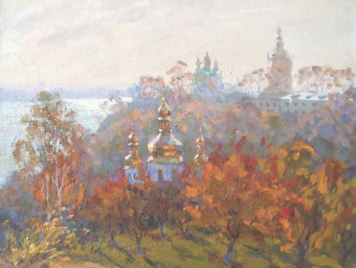 Painting «Golden autumn. Kiev-Pechersk Lavra», oil, canvas. Painter Lytovchenko Borys. Buy painting