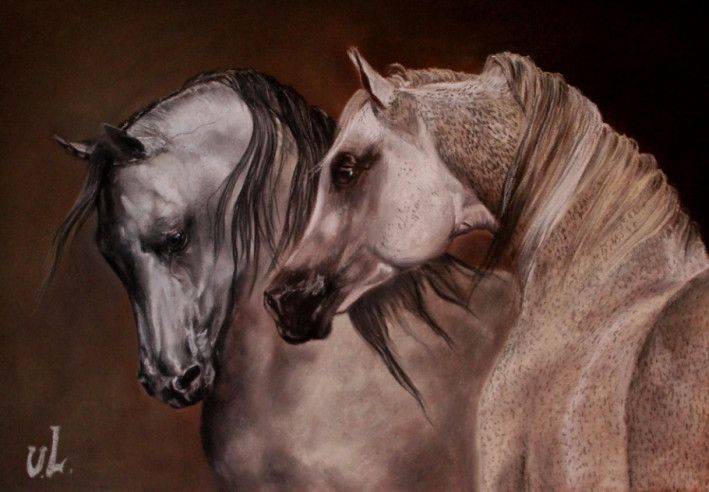 Painting “A pair of Arabian horses“