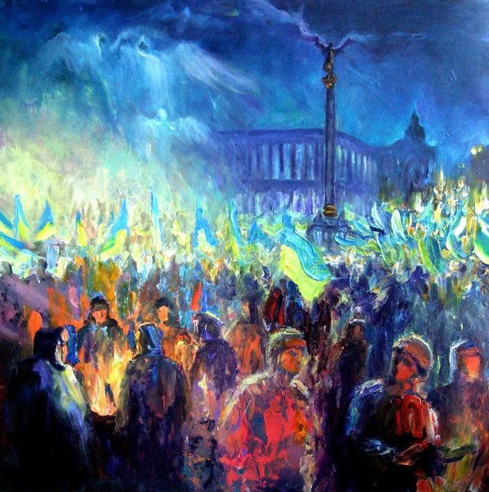 Картина «Герої. Майдан», олійні фарби, полотно. Художниця Самойлик Олена. Купити картину