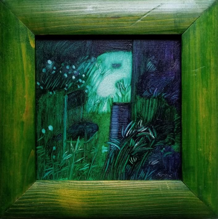 Картина «Рояль в кустах 1», масло, холст. Художница Булкина Анна. Купить картину