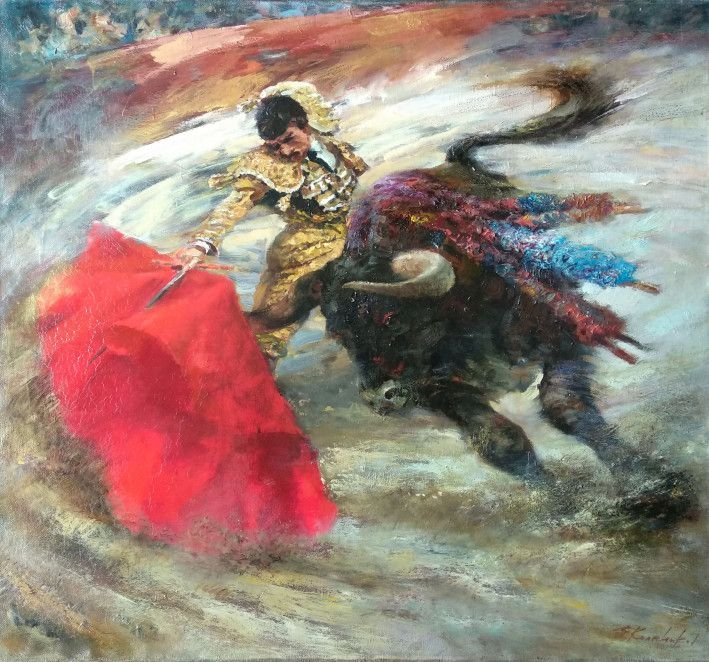 Painting «Spanish bullfight», oil, canvas. Painter Kolesnykov Vitalii. Buy painting