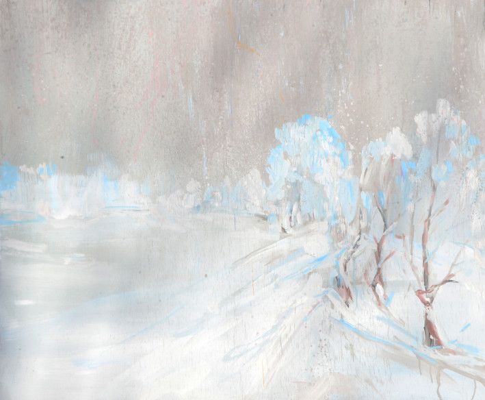 Painting «Snowy day», oil, acrylic, canvas. Painter Melnyk Ihor. Buy painting
