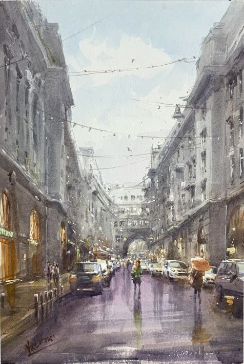 Painting «Passage, Kiev», watercolor, paper. Painter Mykytenko Viktor. Buy painting