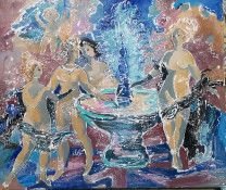 Картина “Добрые феи возле фонтана”