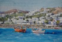 Картина “Миконос, лодки. Греция”