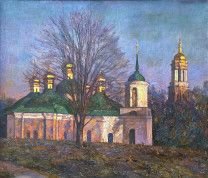 Картина “Последние лучи. Церковь Спаса на Берестове. Киев”