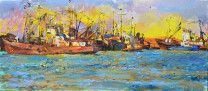 Картина “Риболовецькі човни  на світанку”
