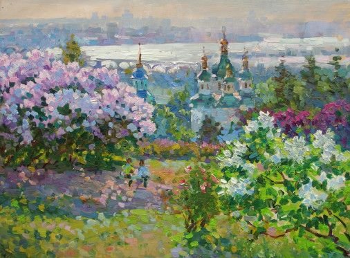 Painting «Spring in Kyiv», oil, canvas. Painter Lytovchenko Borys. Sold