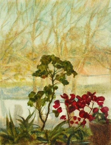 Painting «And outside the window is spring», watercolor, paper. Painter Korinok Viktor. Buy painting