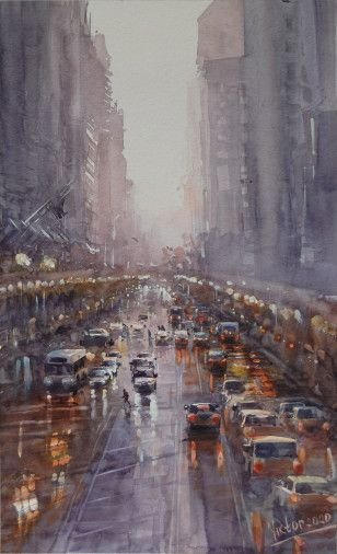 Painting «New York», watercolor, paper. Painter Mykytenko Viktor. Buy painting